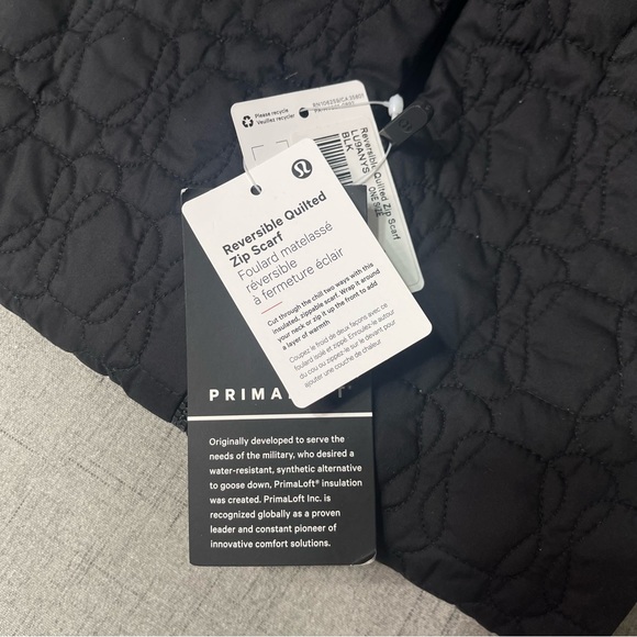 Lululemon Black Reversible Quilted Zip Scarf Unisex Nwt - Picture 13 of 14